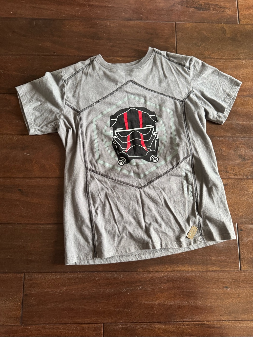 Disney Gray Short Sleeve Tee with Black and Red Star Wars Graphic